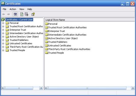windows certificate manager